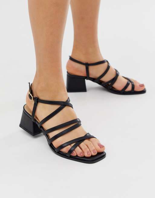 raid wink black square toe block heeled sandals