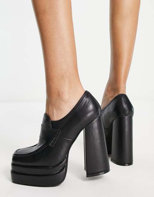 Chunky heel best sale platform loafers