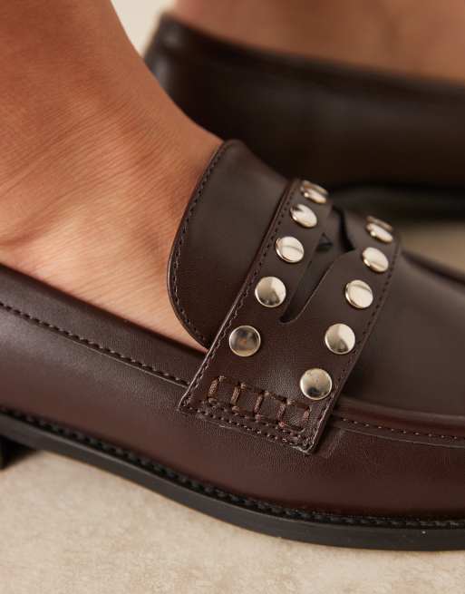 RAID - Ferney - Brune loafers med nitter , 3 af 4