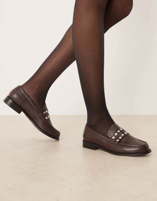 RAID - Ferney - Mit Nieten besetzte Loafer in Braun-Brown
