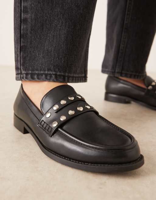 RAID - Ferney - Sorte loafers med nitter, 3 af 4