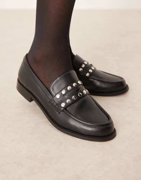 RAID Ferney studded loafers in black - view 1