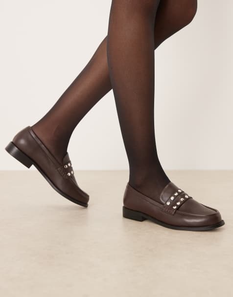 RAID Ferney studded loafers in brown - view 1