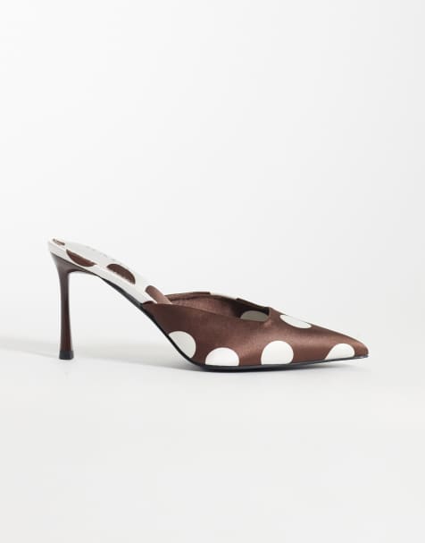 RAID – Floralio – Bruna, prickiga mules med klack - view 1