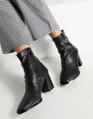 leather look ankle boots
