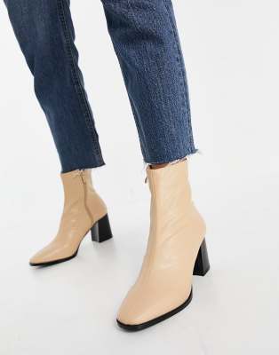 leather look ankle boots