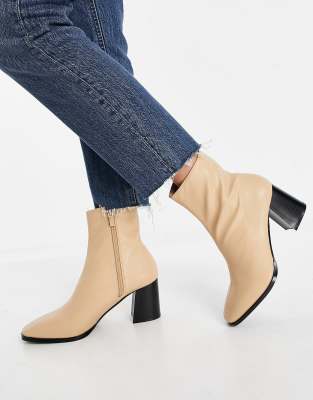 leather look ankle boots