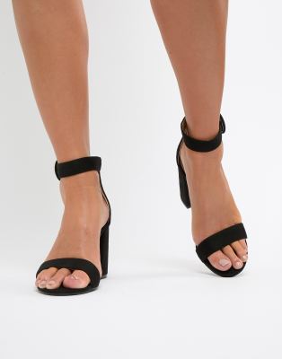black heeled sandals asos