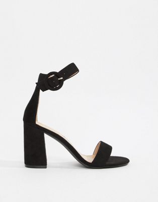 black heeled sandals asos
