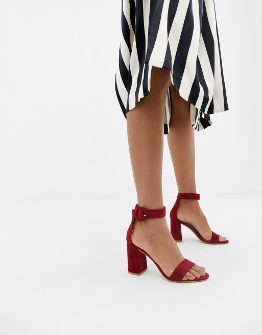 RAID Genna burgundy block heeled sandals