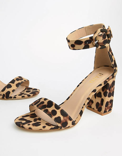 RAID Genna leopard print block heeled sandals