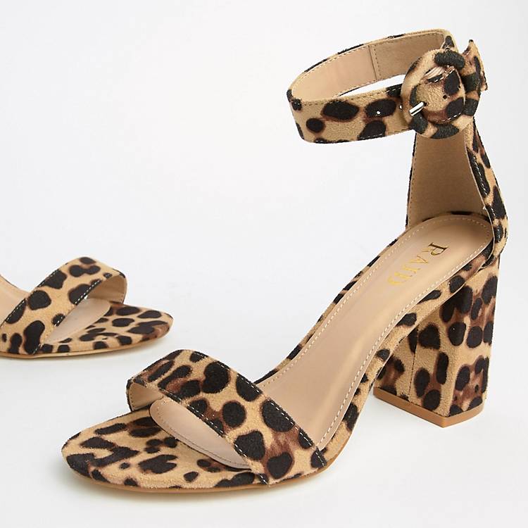 RAID Genna leopard print block heeled sandals | ASOS