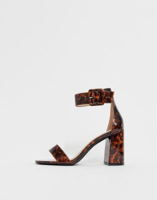 tortoiseshell wide heeled sandals