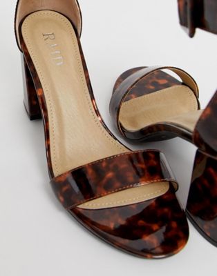 raid genna tortoiseshell block heeled sandals