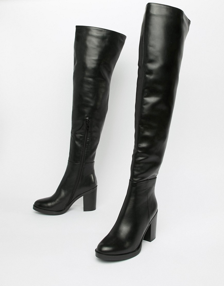 RAID Georgia black leather look over the knee boots