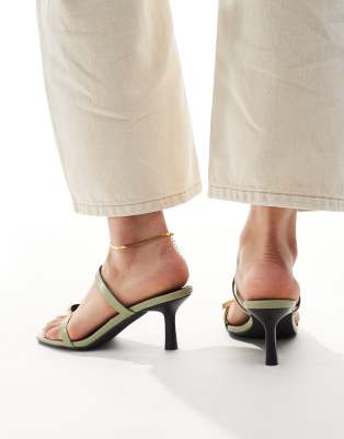 Raid Heeled Mule With Gold Toe Detail