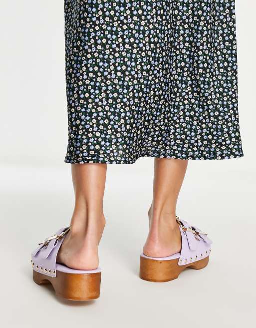 RAID Hellena buckle mule clog sandals in pink, 3 of 4