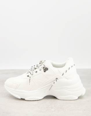 white and beige chunky trainers