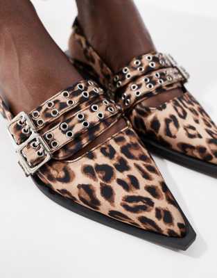 RAID Ichika slingback flats with buckles in leopard print | ASOS
