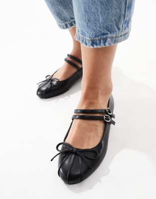 Idol mary jane ballet flats in black