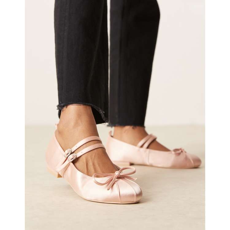 RAID Idol mary jane ballet flats in blush satin | ASOS