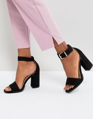 RAID Imani Black Block Heeled Sandals