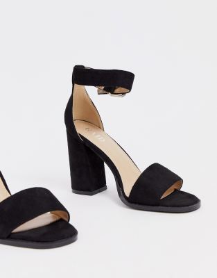 asos black block heel sandals