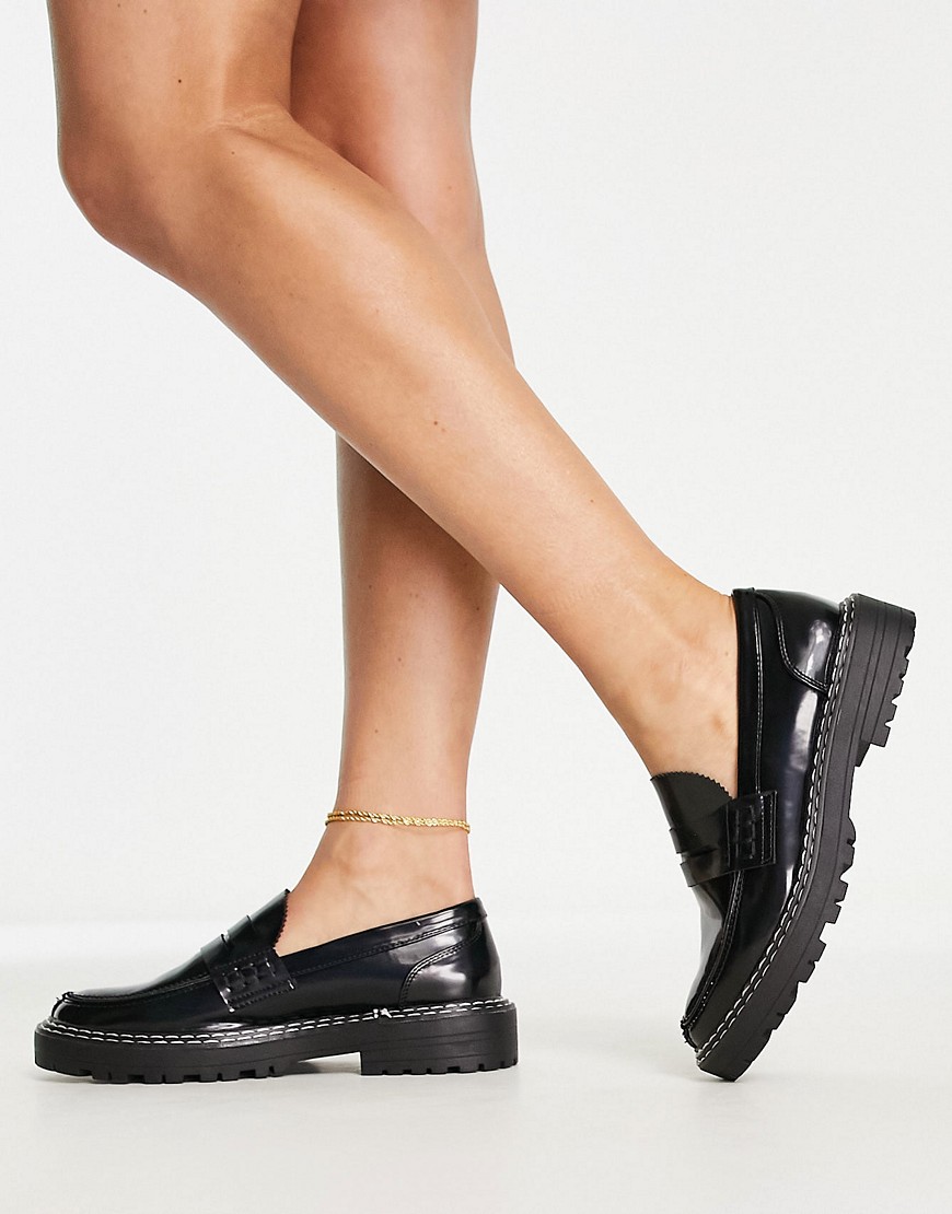 RAID Irvin chunky loafers with contrast stitch-Black