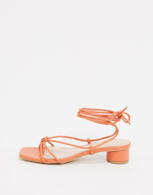 coral strappy sandals