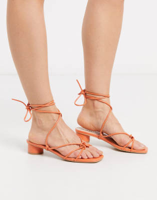 coral strappy sandals