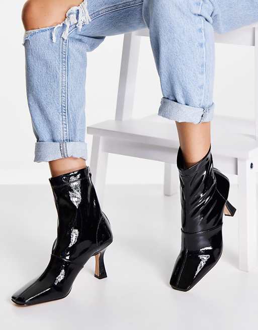 mid heel ankle boots