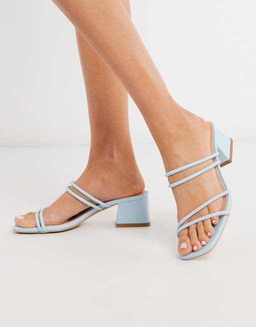 RAID Jaxson strappy mule sandals in pale blue ASOS