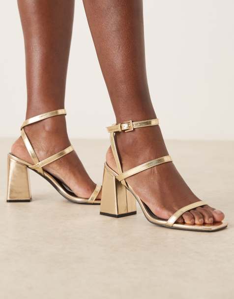RAID Jeeya block heeled sandals in gold - view 1