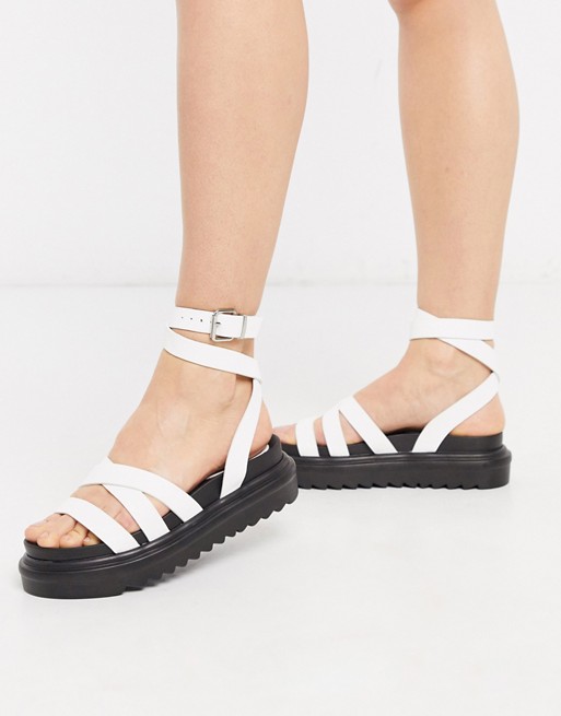 RAID Jorgie chunky flatform sandals in white