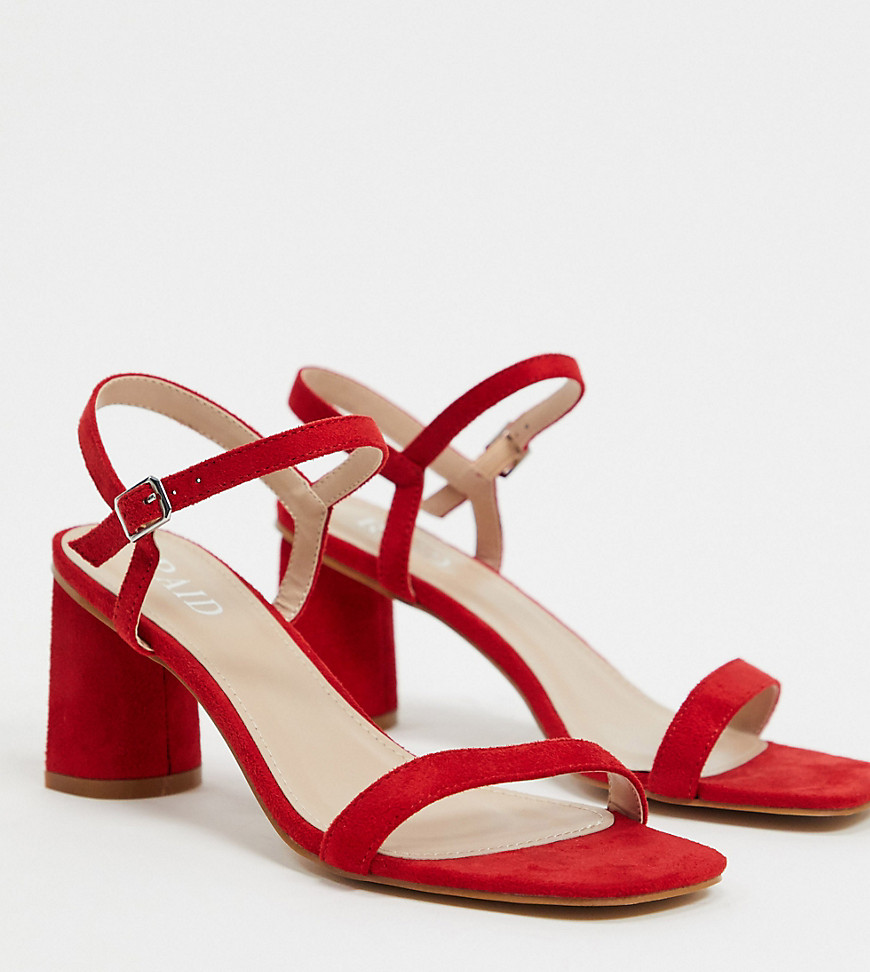 RAID - Judia - Sandalen met hak en vierkante neus in rood