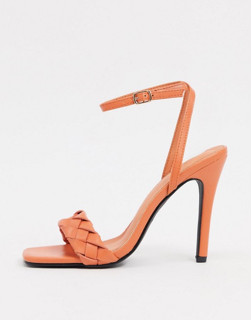 RAID Judy plaited heeled sandals in burnt orange