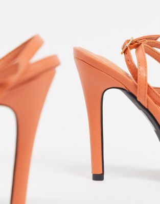 burnt orange sandal heels
