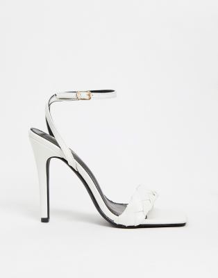 RAID Judy plaited heeled sandals in white