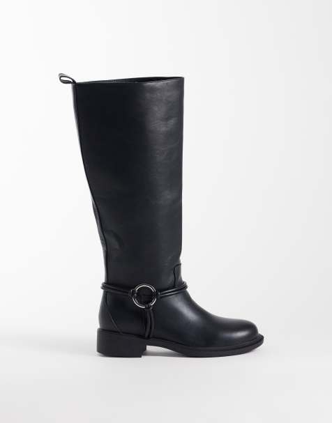 RAID Karleen faux suede refined knee boots in black - view 1