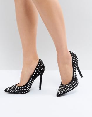 asos black court shoes