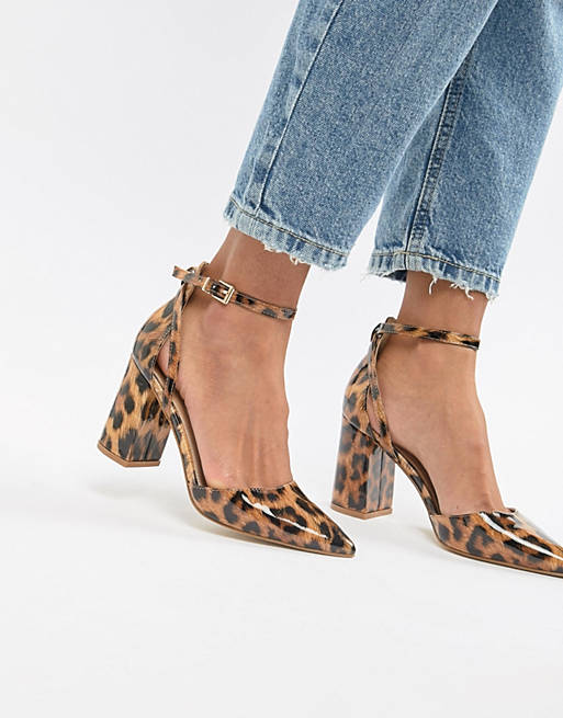 RAID Katy patent leopard print heeled shoes
