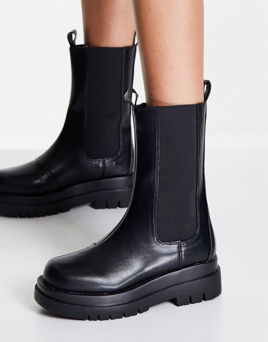 RAID Kendall pull on calf boots in black
