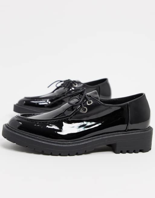 RAID Kenley lace up flat shoes in black | ASOS