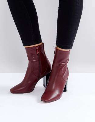 raid dolley red patent heeled ankle boots