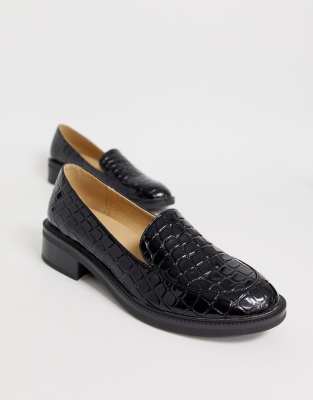 black croc loafers