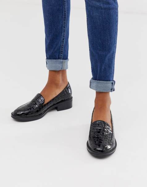 RAID - Kiara - Mocassins effet croco - Noir verni