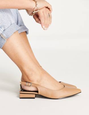 Chaussures Plates à Bride Arrière Pour Femme - Bout Pointu - Talon