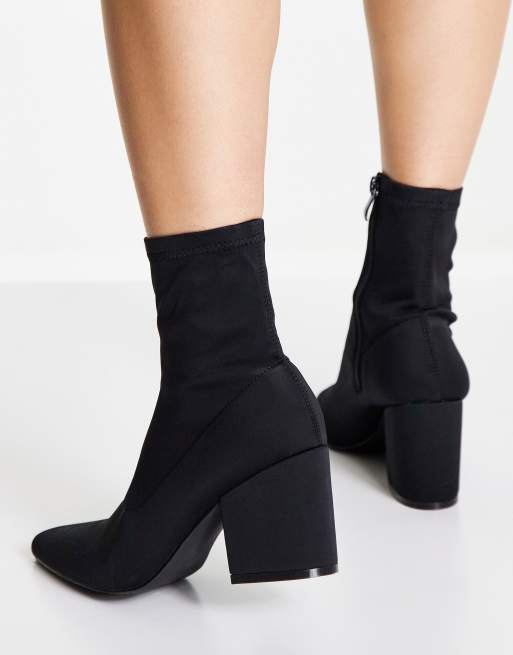 Black sock boots outlet low heel