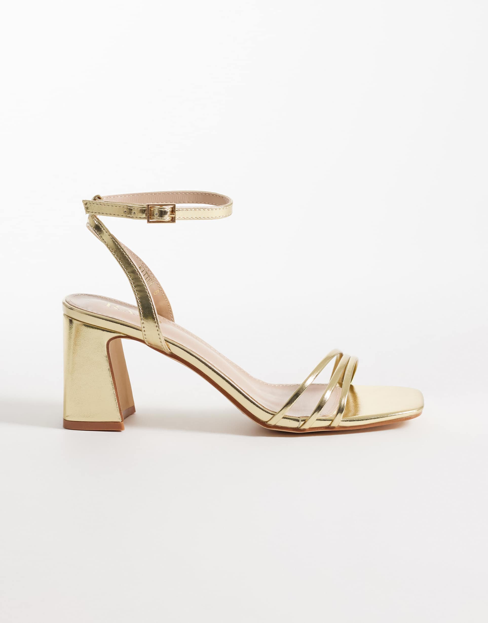 raid kittey block heeled sandals in gold