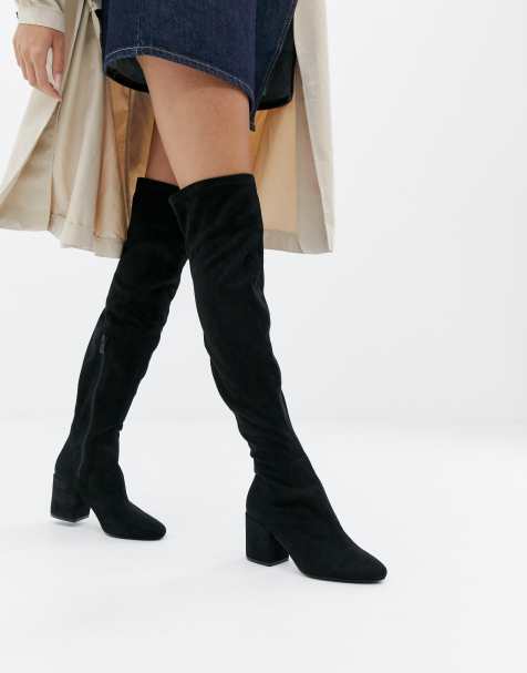 raid kola black round toe over the knee boots